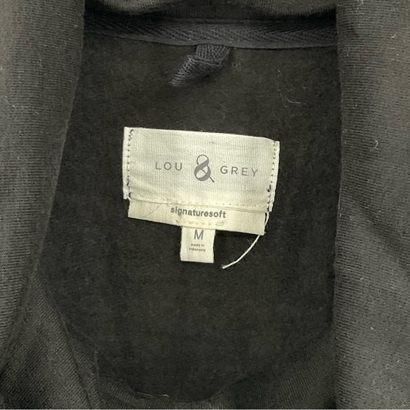 Lou‎ & Grey by Loft Signaturesoft Black Long Sleeve Cowl Neck Size Medium H17 - Picture 4 of 5